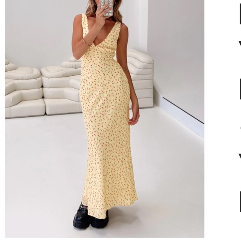 Princess Polly Nellie Maxi Dress Yellow / Red Floral